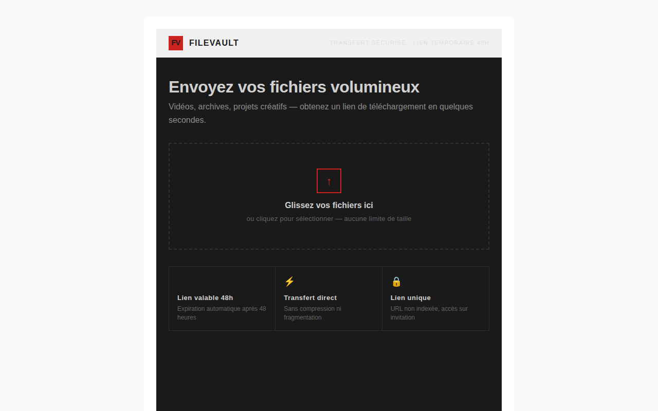 Capture de l'app — FileVault