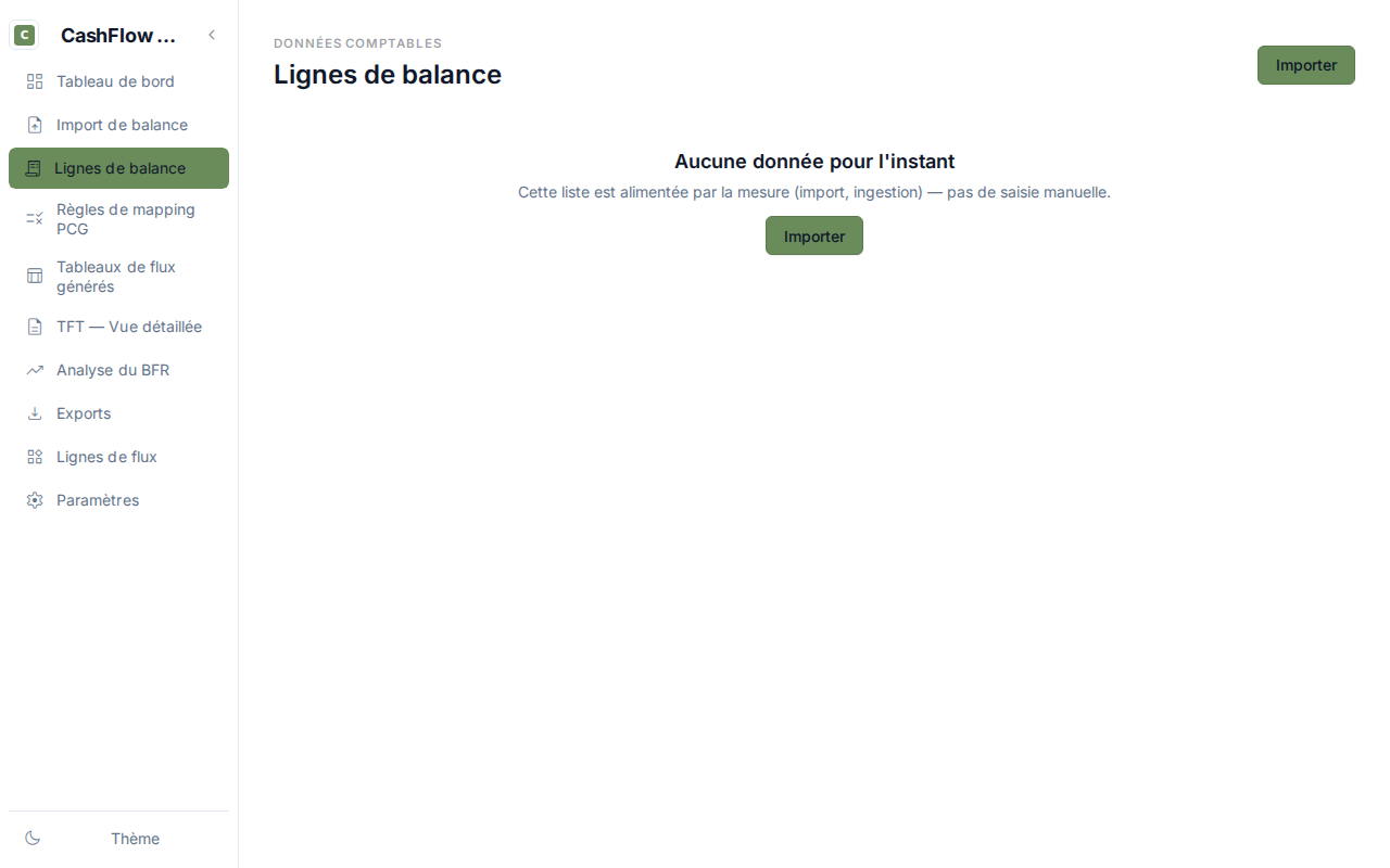 Capture de l'app — CashFlow Direct